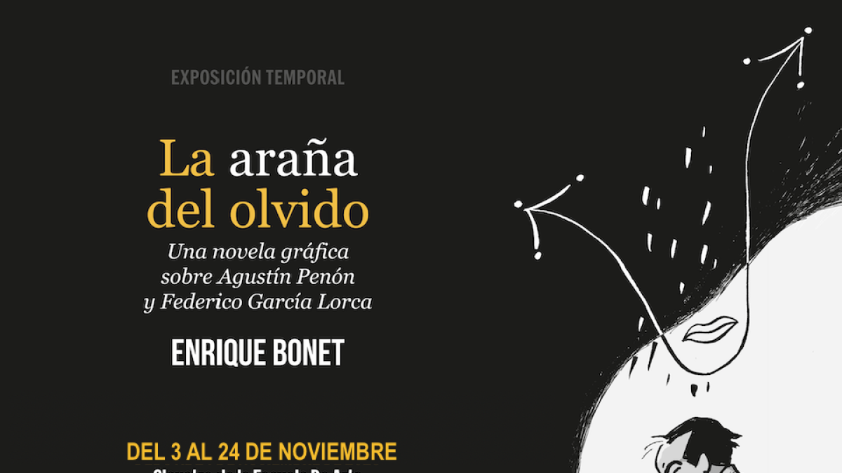 Cartel de la exposición La araña del olvido.