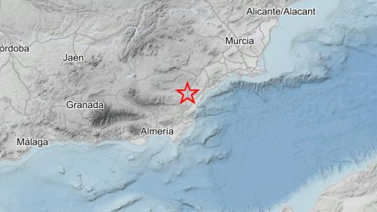 Epicentro del terremoto registrado este martes.
