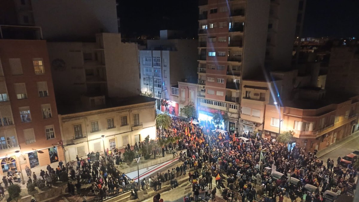 Vista aérea de la concentración de esta tarde.