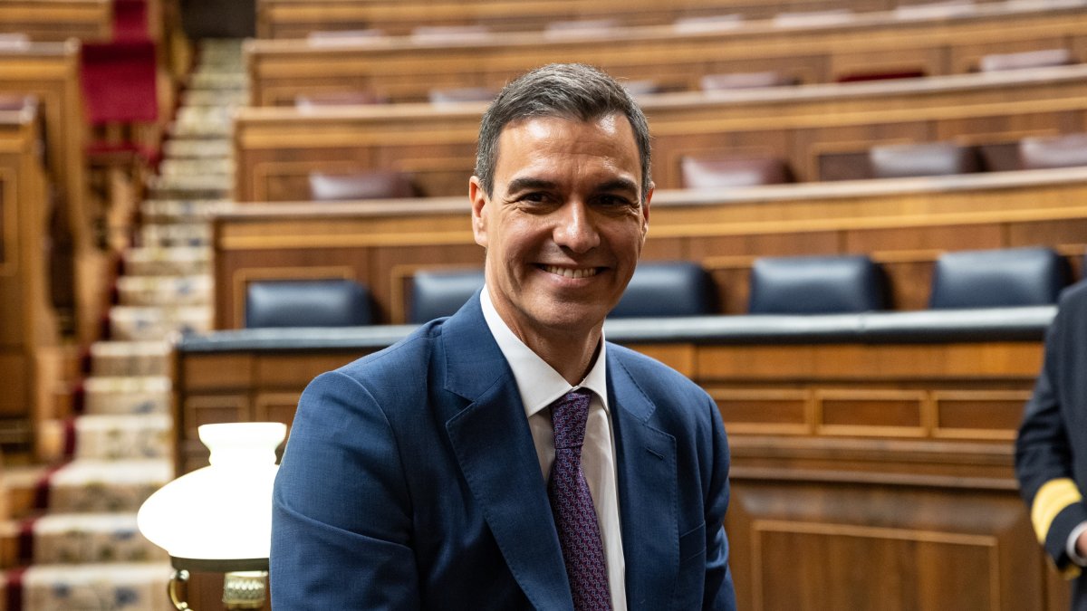 Pedro Sánchez, este jueves en el Congreso.