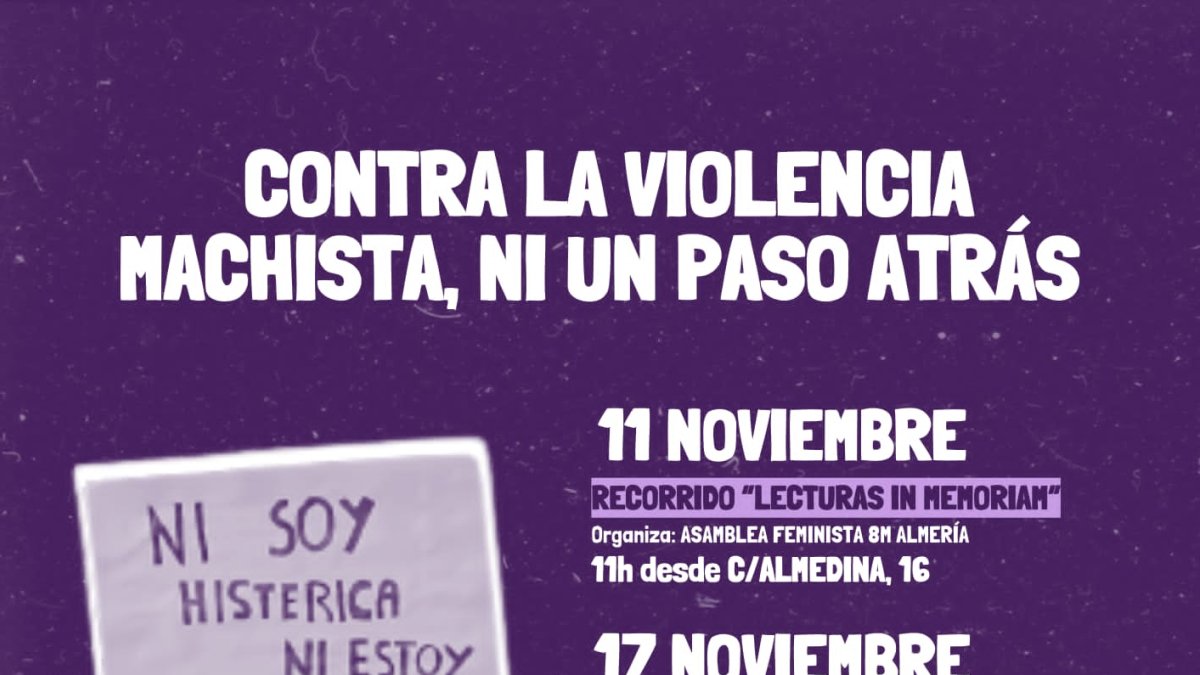 Cartel de actividades del Movimiento Feminista de Almería.