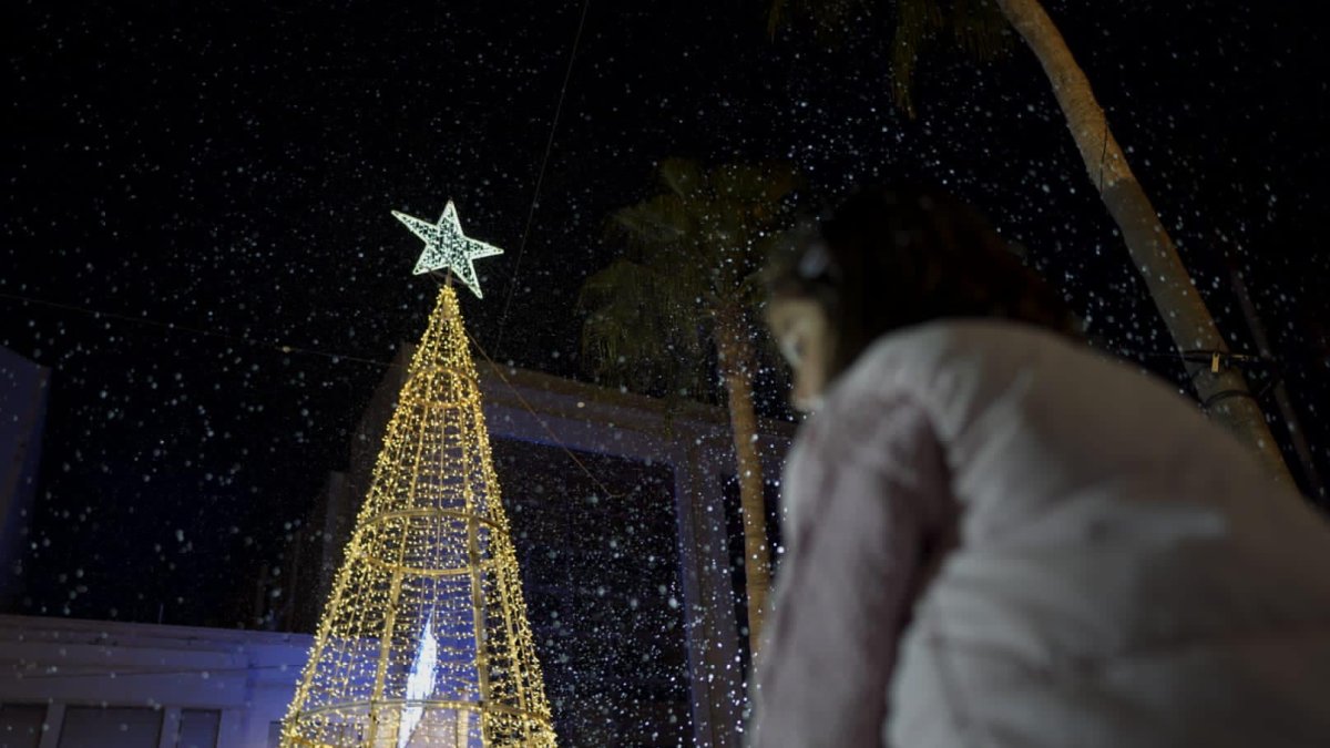 Un momento de la inaguración de las luces de Navidad.