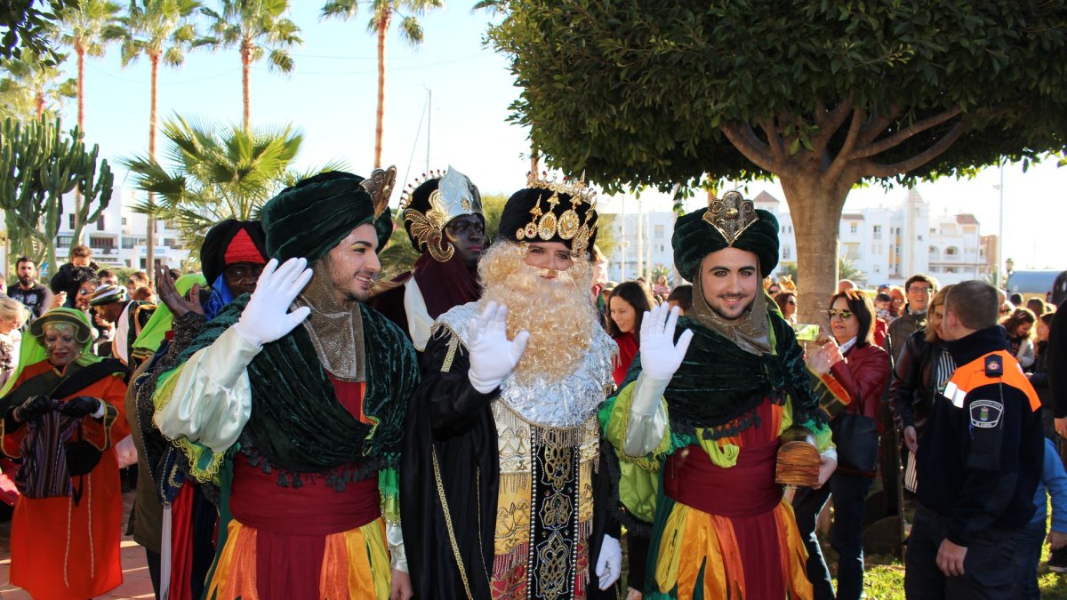 Sus Majestades los Reyes Magos de Oriente en una visita anterior a El Ejido.