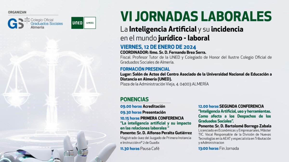 VI Jornadas Laborales de la UNED y el Colegio Oficial de Graduados Sociales.