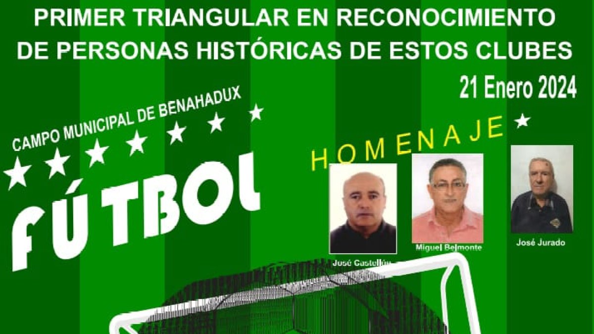 Cartel del evento futbolístico en Benahadux.