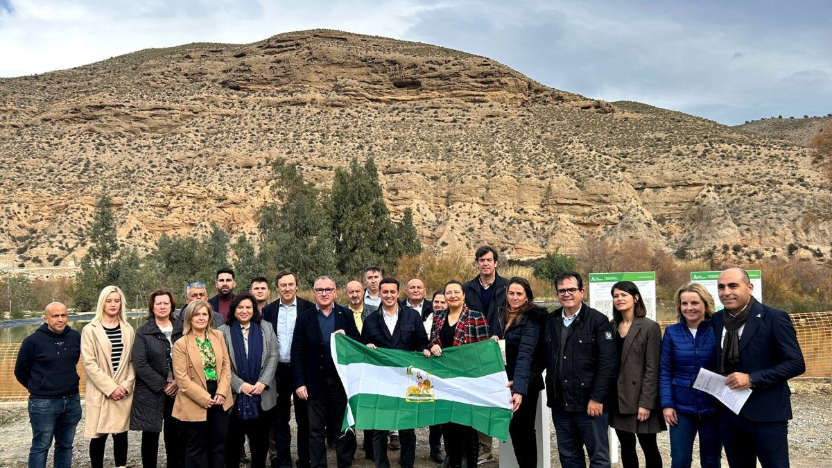 Acto de colocación de la primera piedra de la EDAR de Alhama.