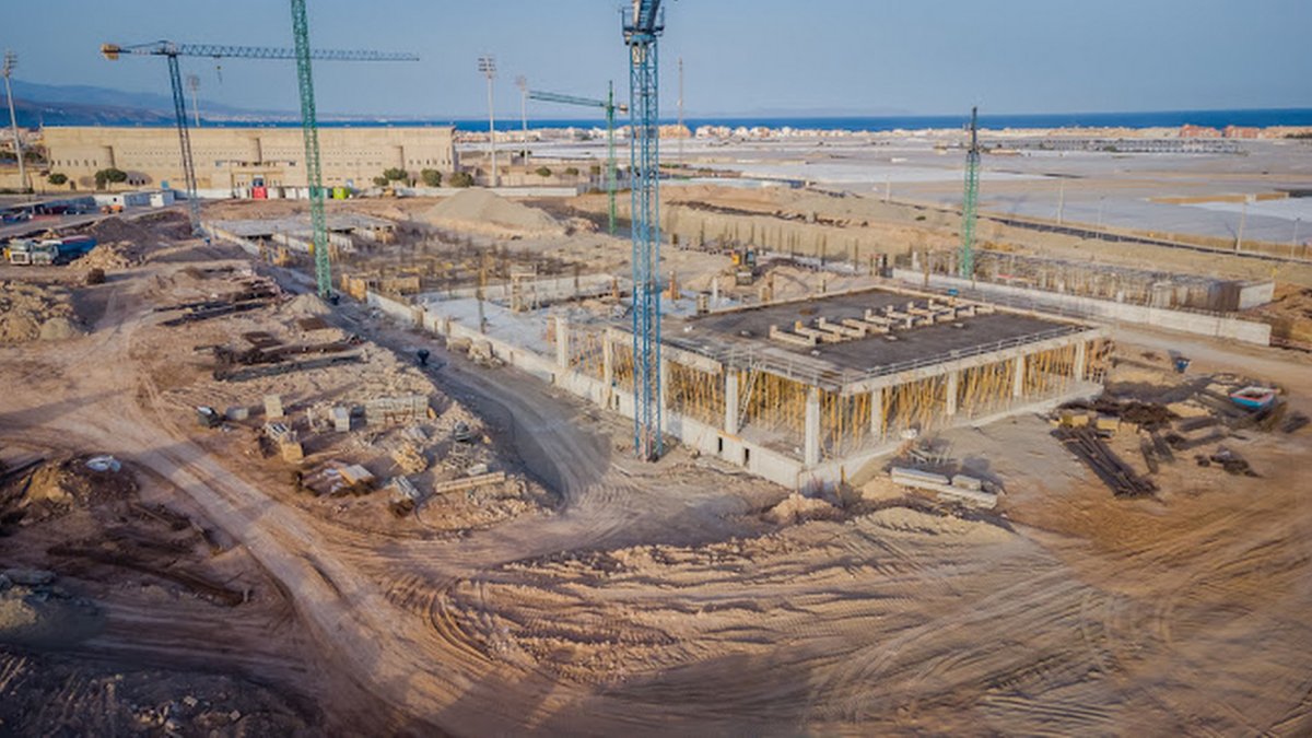 Imagen de archivo de las obras del Hospital de Roquetas de Mar.