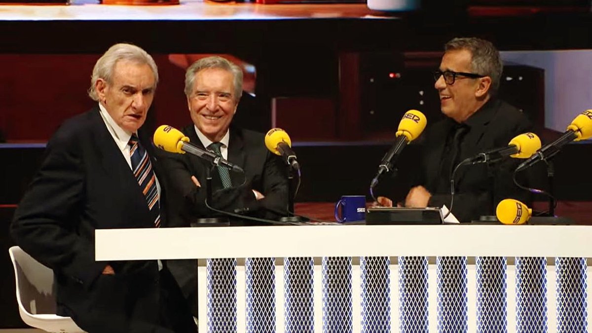 Luis del Olmo, Iñaki Gabilondo y Andreu Buenafuente, en la gala. Foto: Cadena SER.