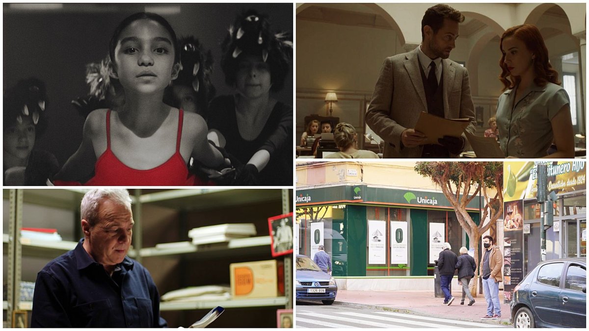 Imágenes de ‘La zona vacía’, ‘Operación Barrio Inglés’, ‘Summers el rebelde’ y ‘Geranio’. Fotos: Festival de Málaga.