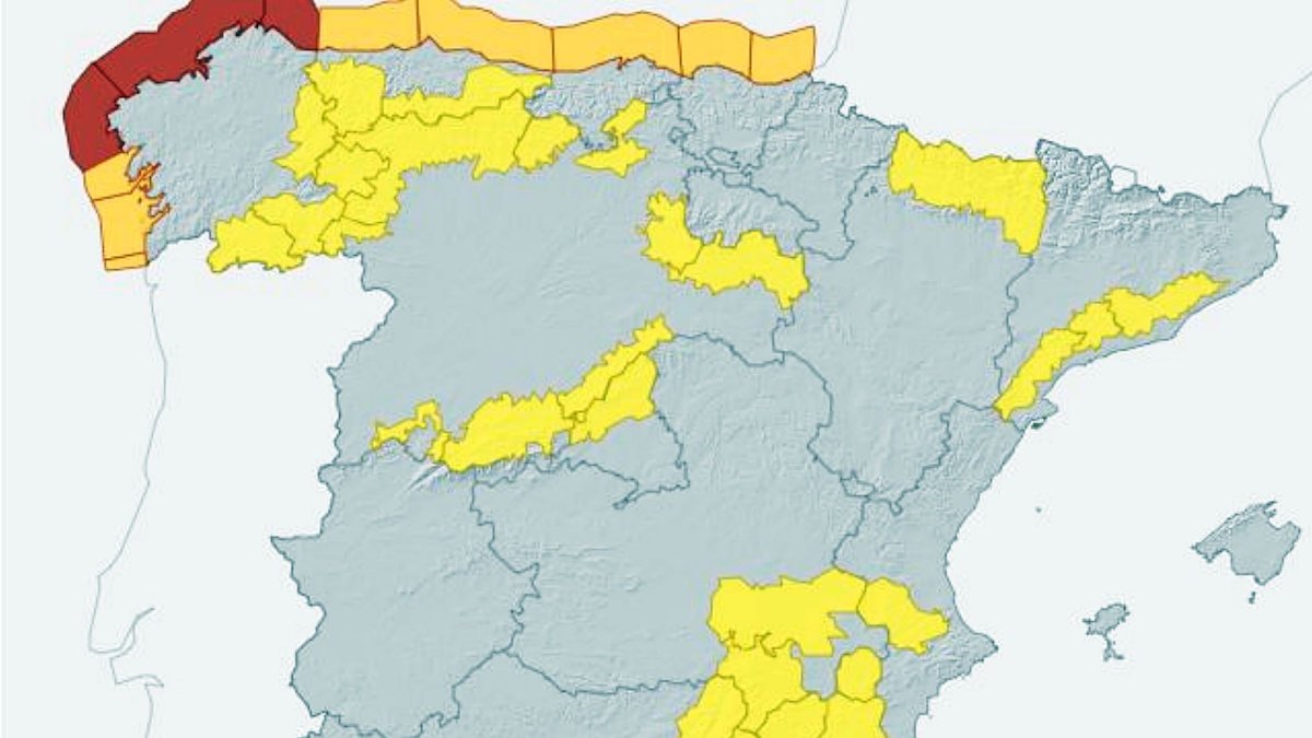 Mapa de España para este viernes.