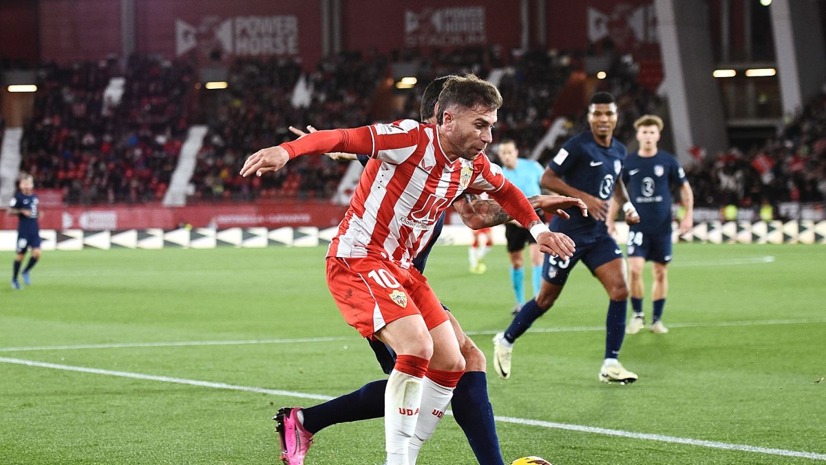 Adri Embarba en el choque del pasado sábado contra el Atlético de Madrid.