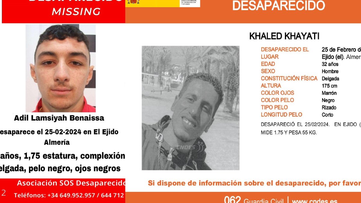 Imágenes compartidas por SOS Desaparecidos y el Centro Nacional de Desaparecidos.