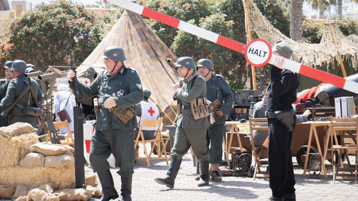 Una recreación histórica de un encuentro pasado.