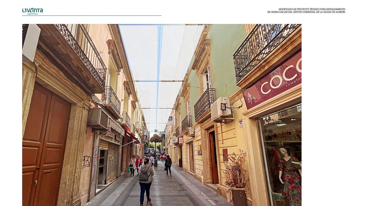 Recreación del entoldado en la calle Castelar