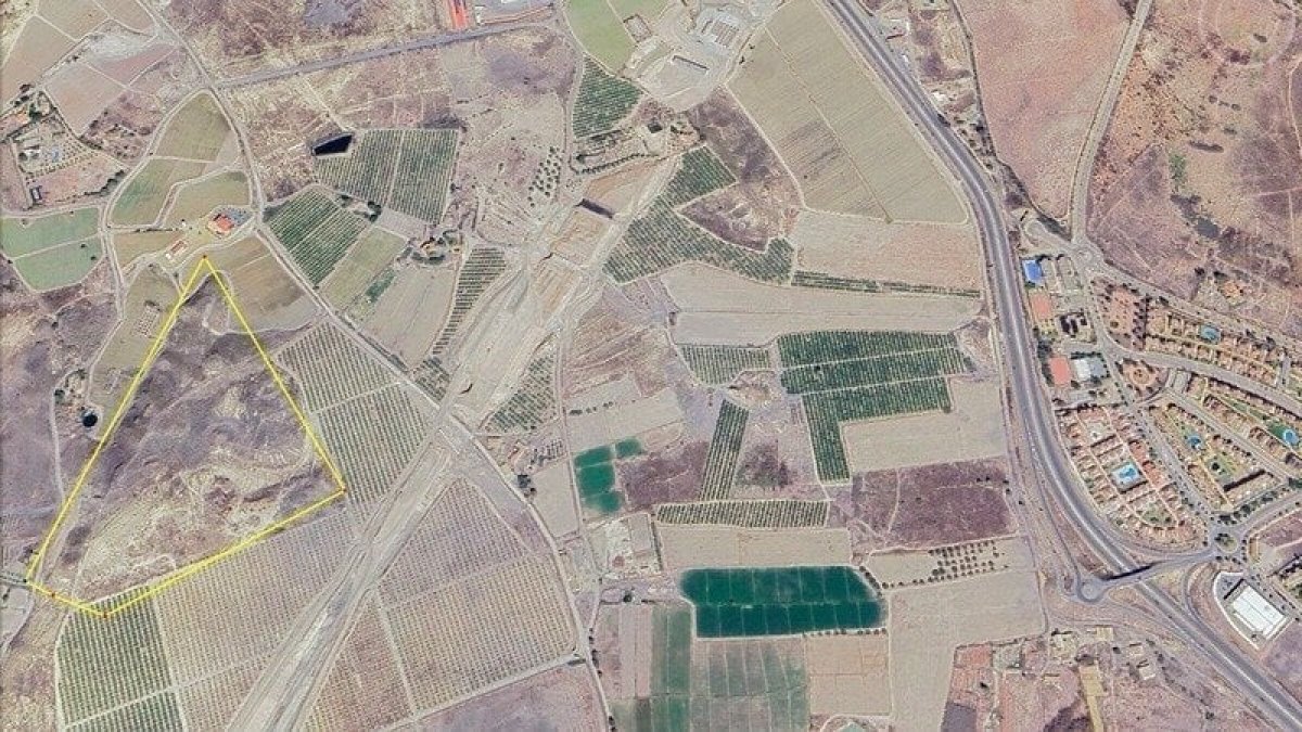 En amarillo la ubicación de la futura cantera según el mapa compartido en Change.org