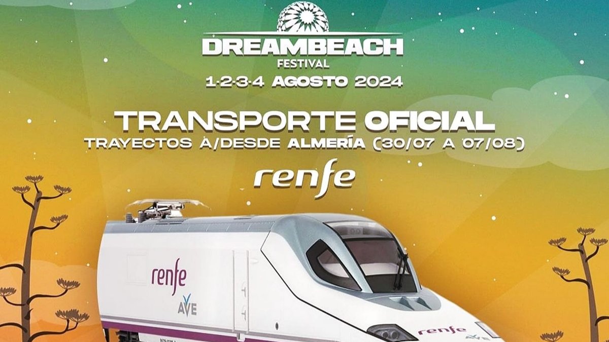 Imagen del AVE en la publicación de Dreambeach en Instagram.