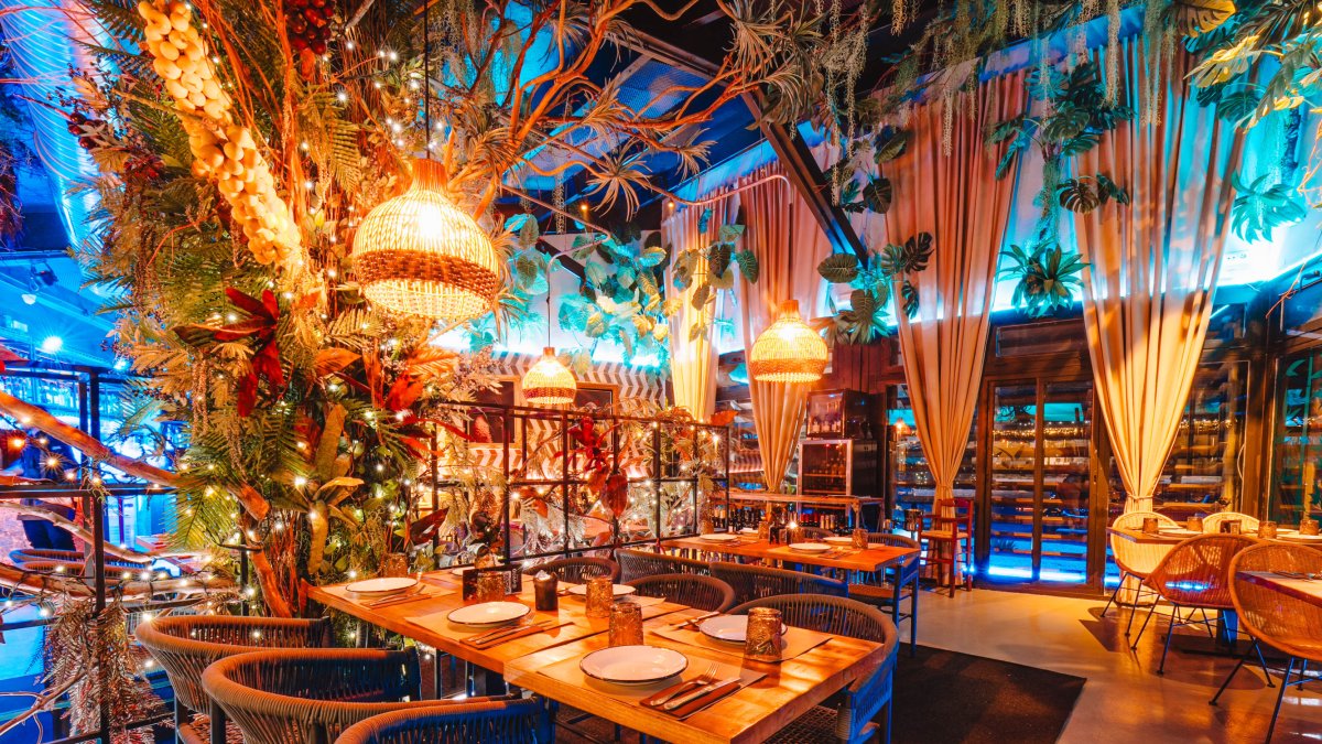 Uno de los salones del restaurante la Mala Pécora.