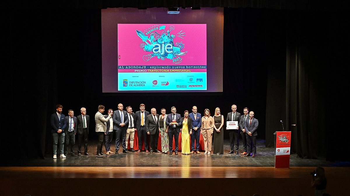 Gala de los Premios AJE celebrada en el Auditorio Ciudad de Vera en 2023.