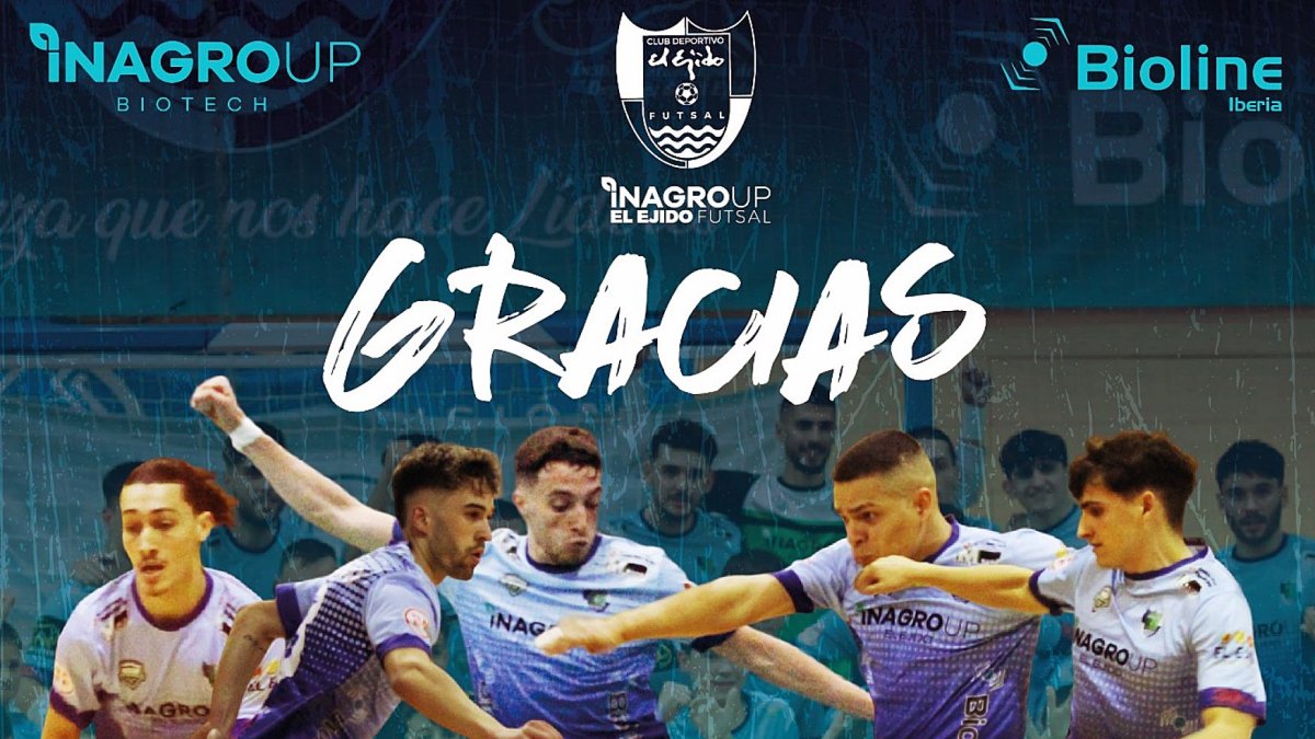 El cartel de agradecimiento a los jugadores cedidos que militaron en El Ejido FS durante la temporada 23/24.