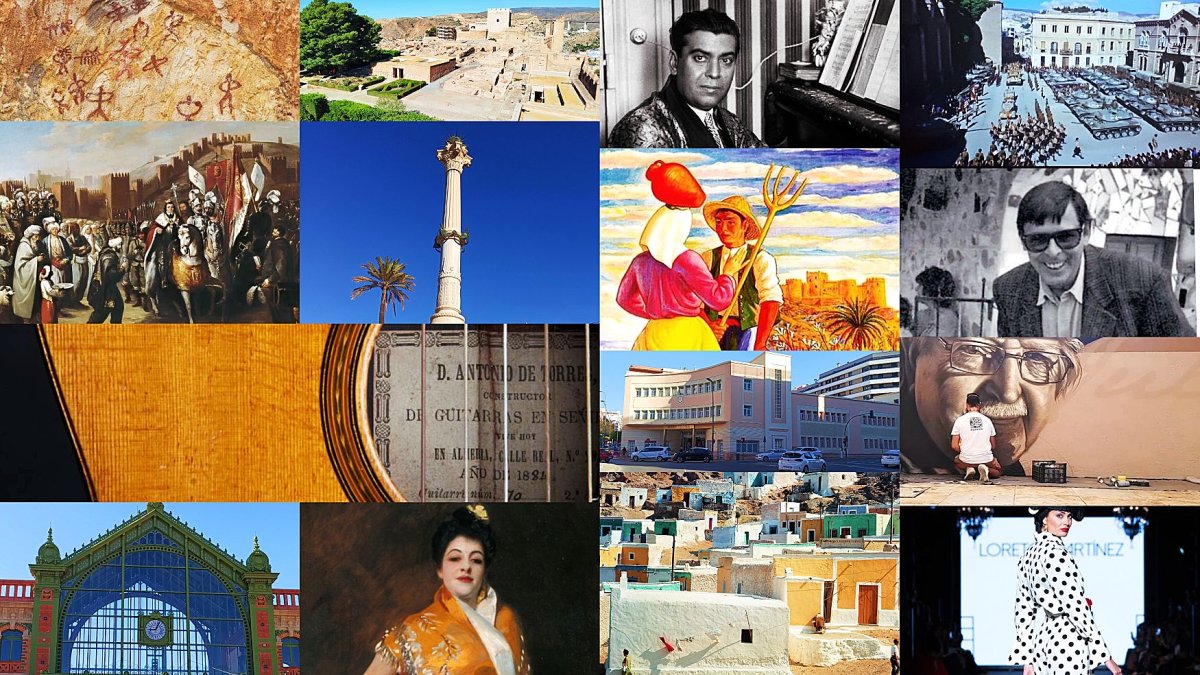 Collage de las 15 referencias artísticas que resumen la historia de la ciudad.