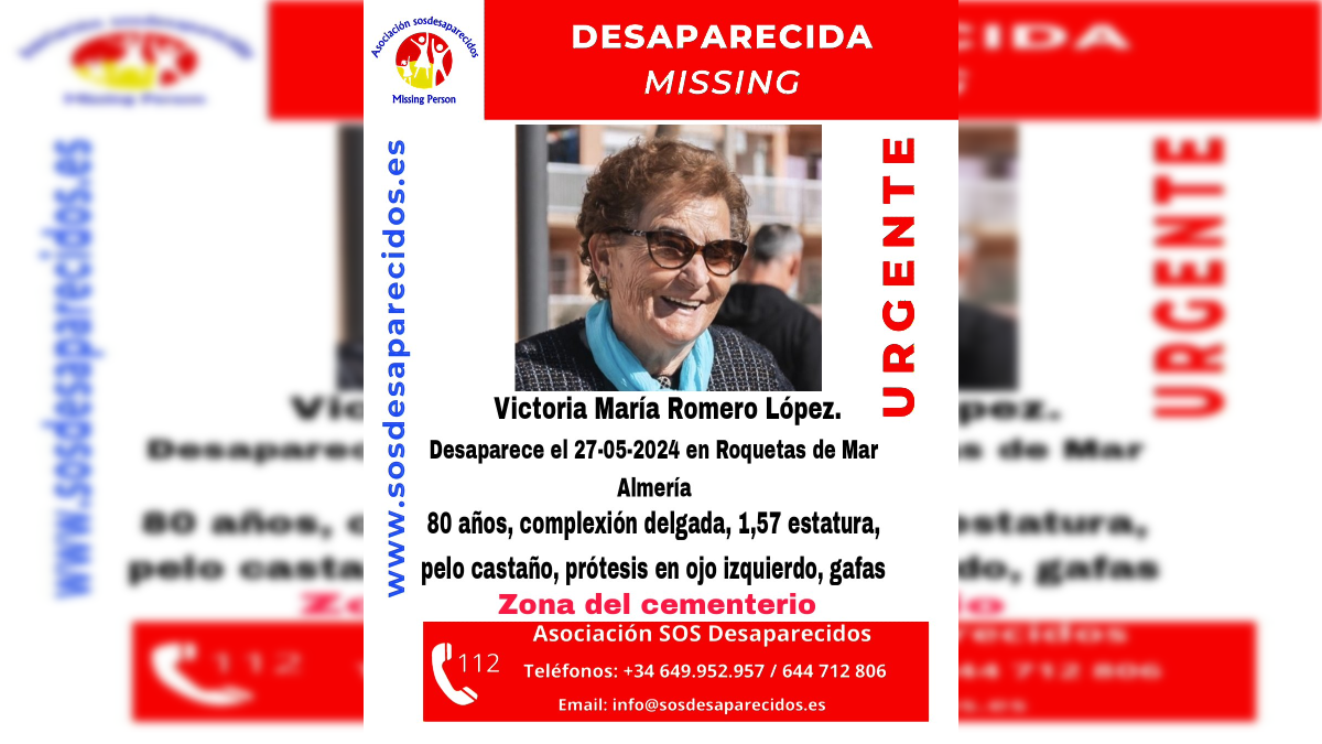 Cartel con la imagen de la desaparecida.