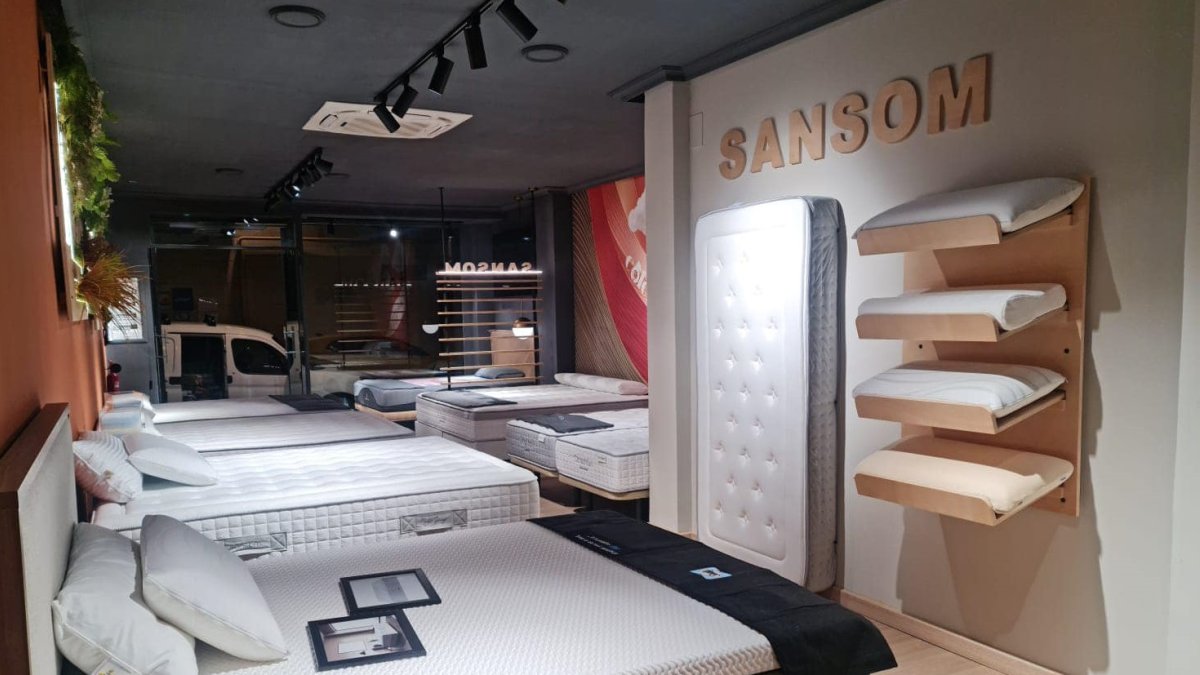 Instalaciones de Colchón San Ginés con muestras de su nueva marca Sansom.