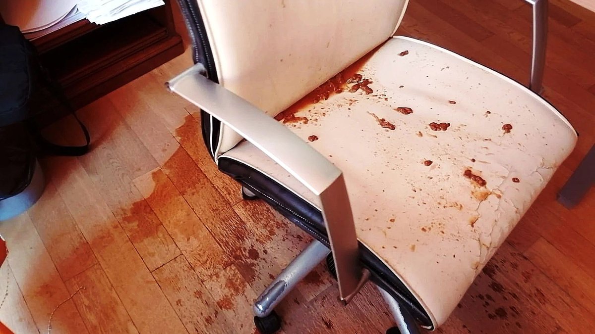 Estado en el que quedó parte del despacho.