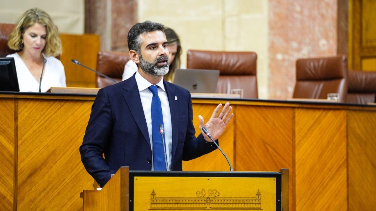 El consejero de Agricultura, presentando el plan en el Parlamento Andaluz.