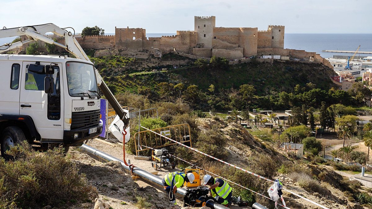 Imagen de archivo de las obras de la nueva tubería que se ha puesto en marcha