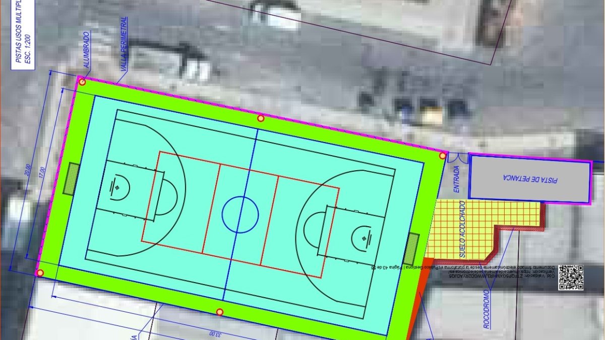 El plano de la nueva pista en Huércal de Almería.