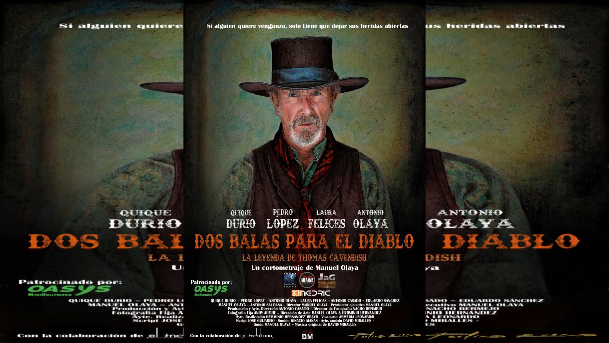 Cartel del cortometraje 'Dos balas para el diablo', de Manuel Olaya.