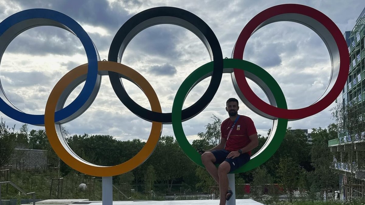 Agustín Casado en París en el día previo al debut. España jugó este sábado a las 9:00 horas.