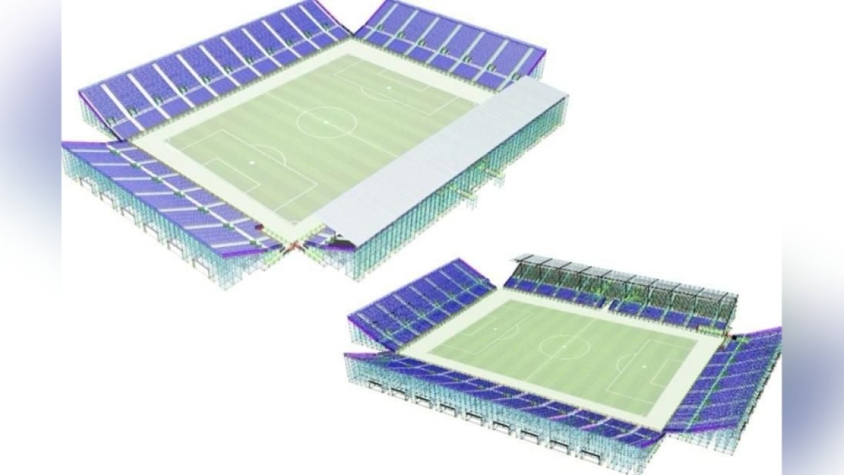 Así será la distribución del campo portátil que va a instalar el Real Zaragoza.