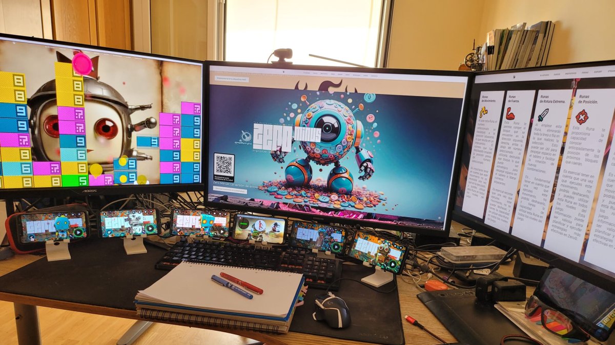 La mesa de trabajo de Santiago.