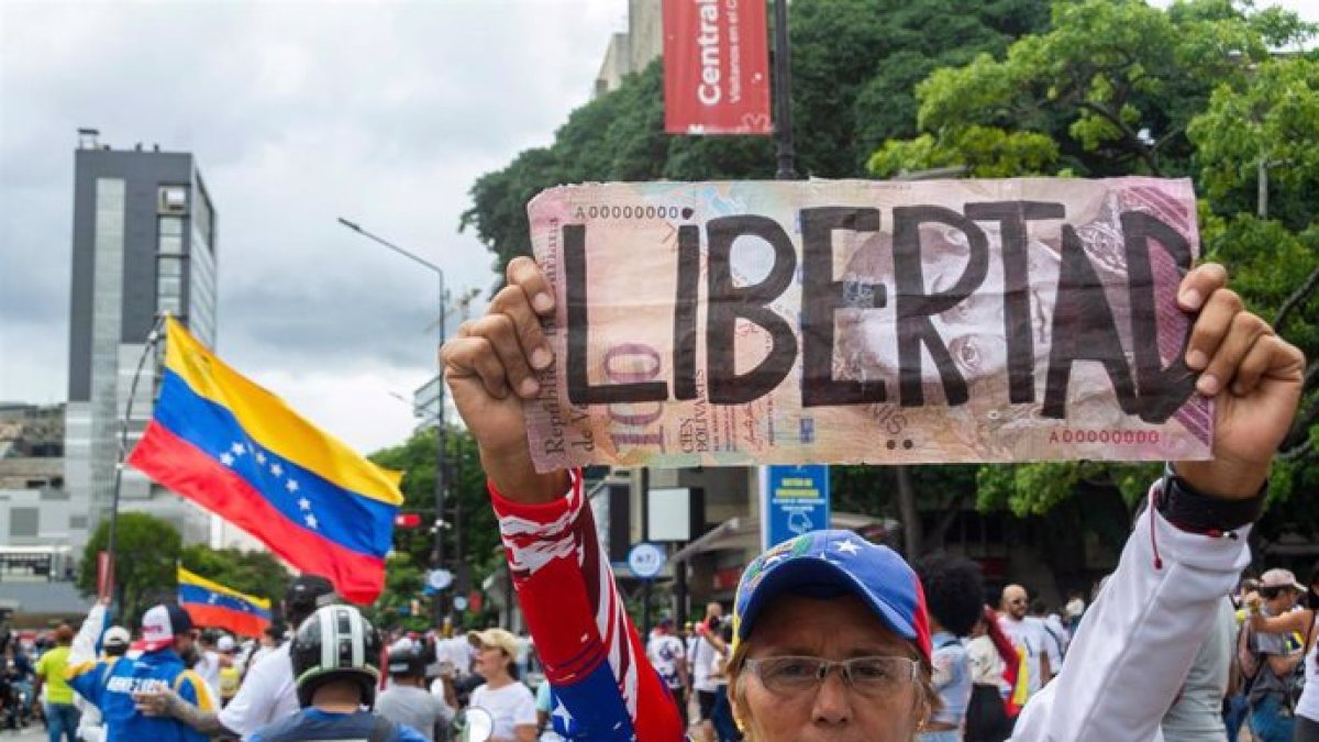 Manifestación contra el Gobierno de Maduro en Venezuela.