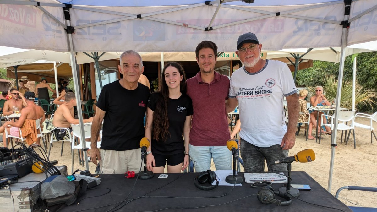 Pepe Nieto, Verónica Navarro, Guillermo Mirón y Alfonso Muñoz, invitados y presentador de un Hoy por Hoy Levante que se emitirá hasta el viernes