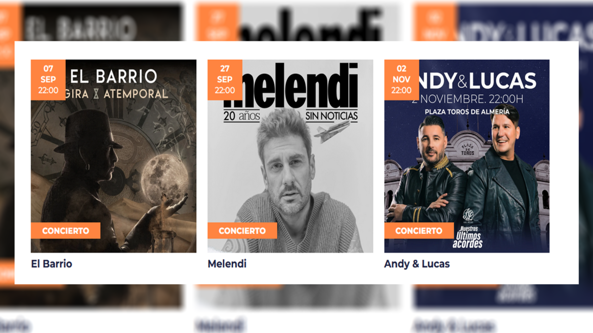 Los carteles de los próximos eventos de Siente la Plaza.
