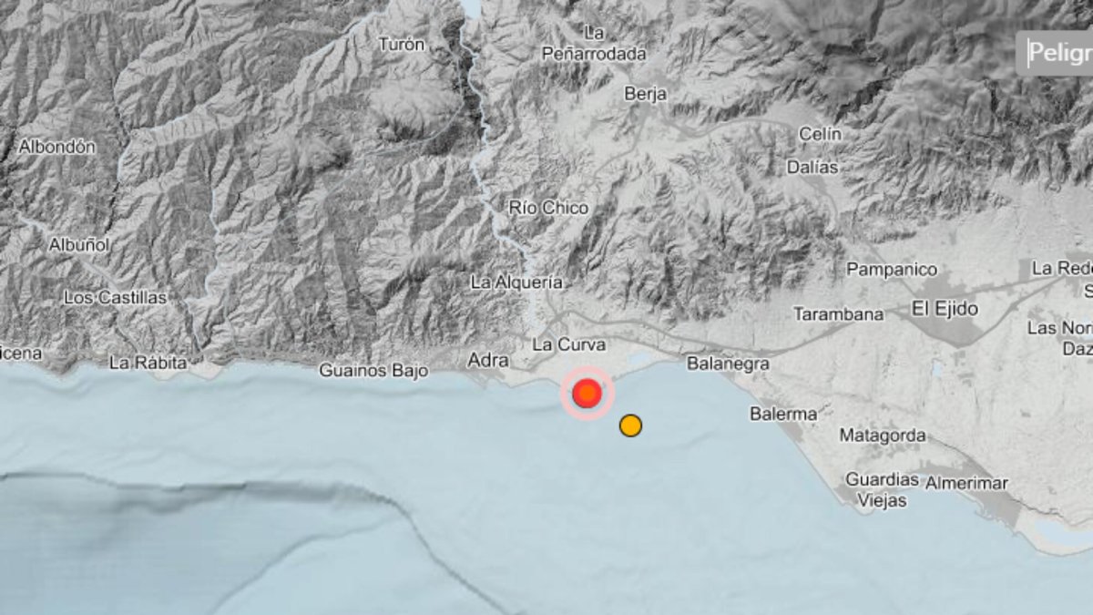 Los puntos donde se han registrado los temblores, según la web del Instituto Geográfico Nacional.