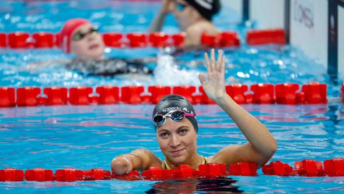 La campeona olímpica Anastasiya Dmytriv.