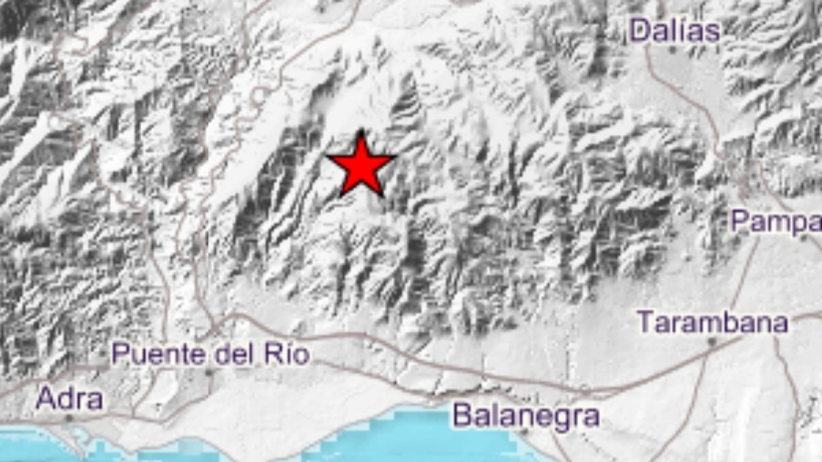 Imagen del IGN del epicentro del terremoto en el Poniente almeriense.