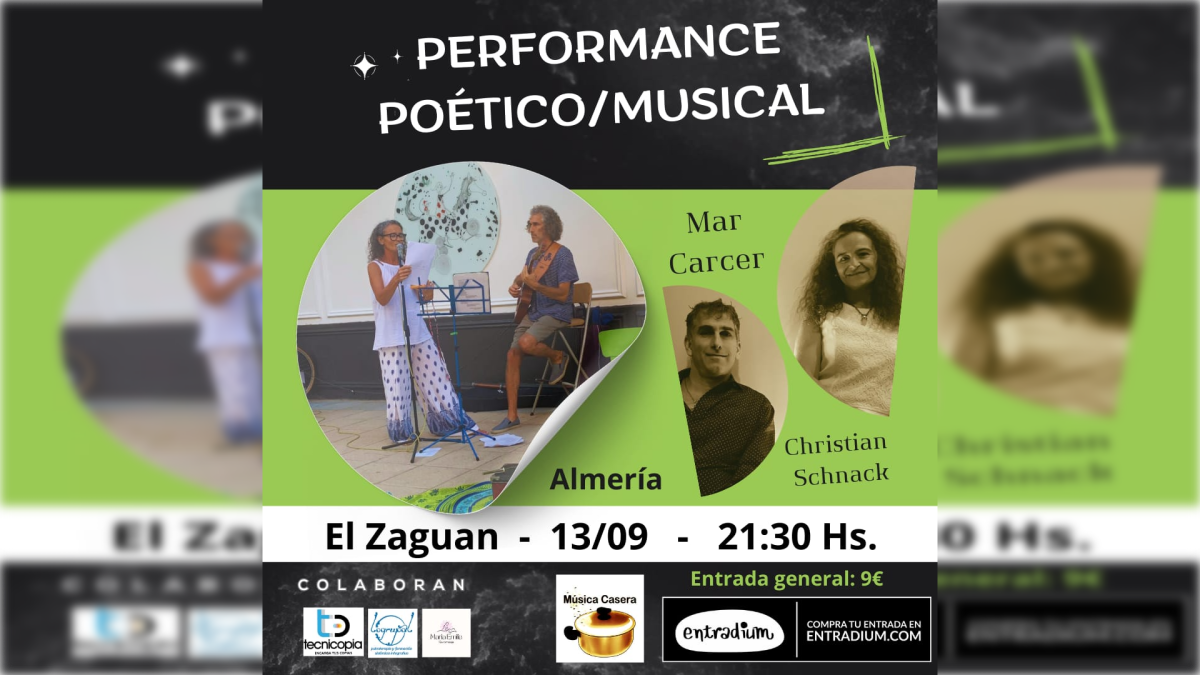 Cartel de la actuación de Christian Schnack y Mar Carcer.