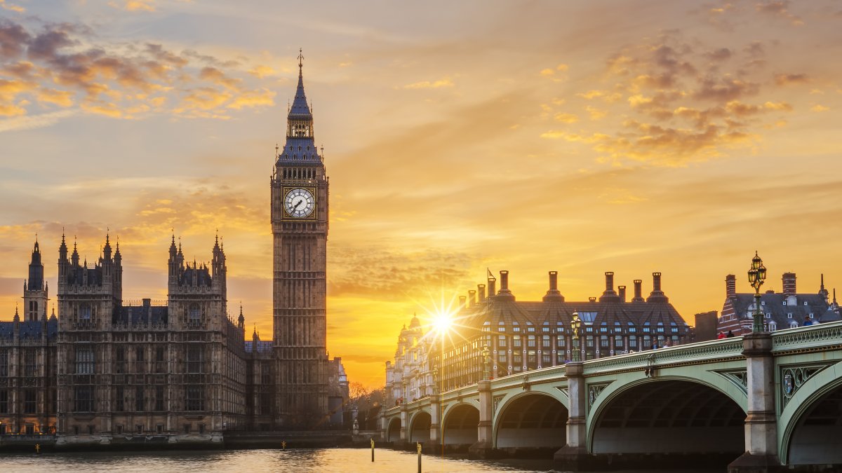 Panorámica de Londres con el Big Ben y el Palacio de Westminster.