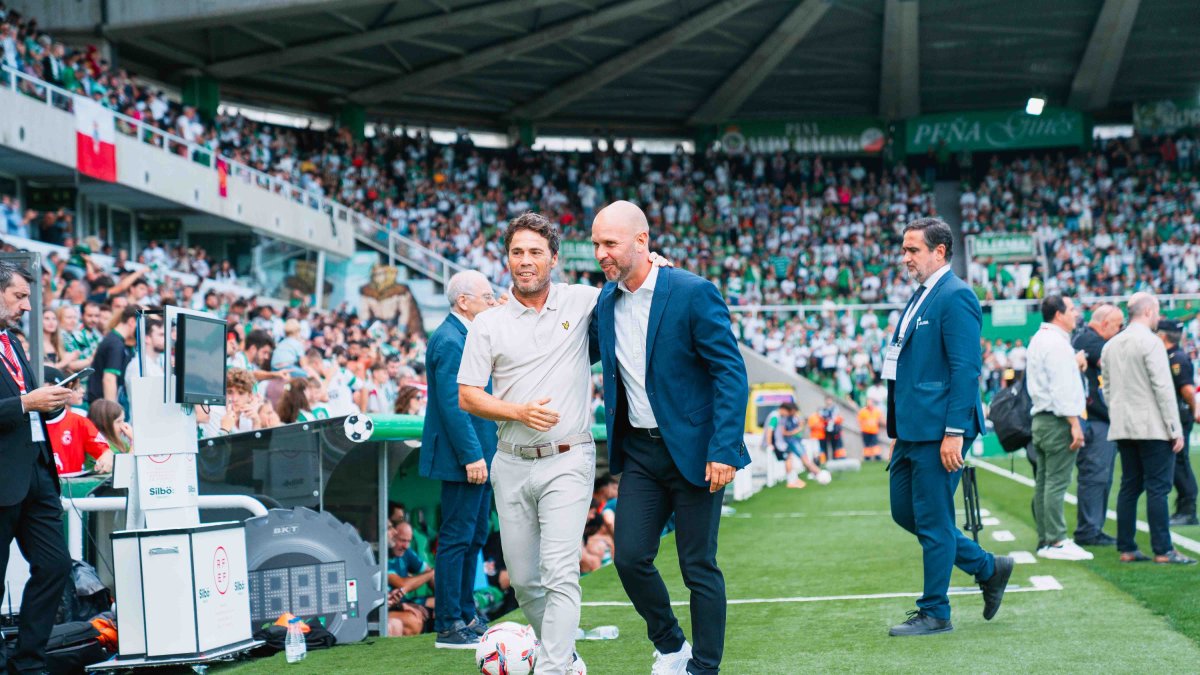 Rubi con José Alberto en el Racing 2 Almería 2.