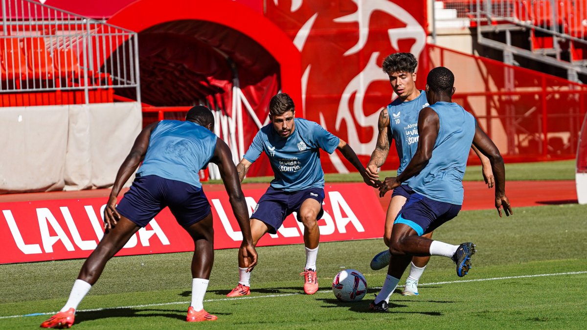 Imagen del entrenamiento de este jueves, ya con la vuelta de Gonzalo Melero.