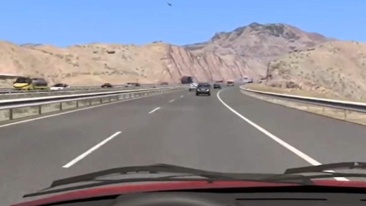 Imagen del simulador de conducción en la provincia de Almería.