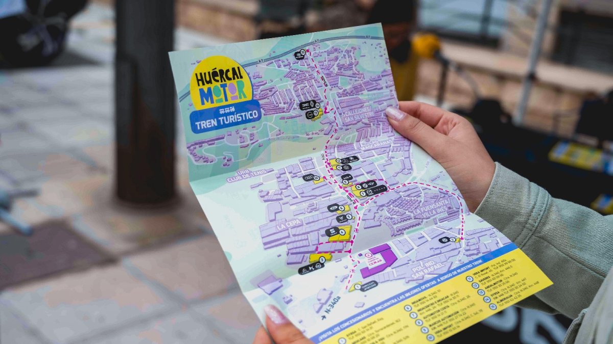 Mapa con el recorrido del tren turístico que recorrera el municipio en HuércalMotor.