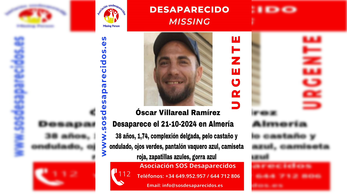 Cartel de búsqueda del hombre desaparecido.