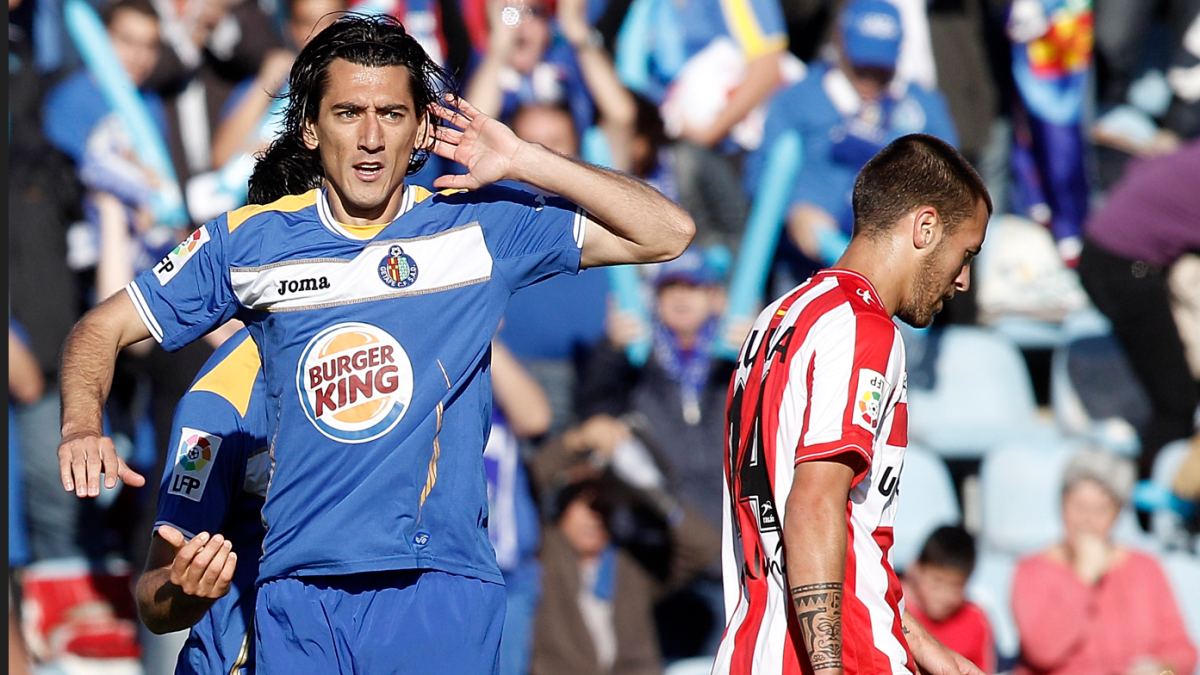 Pedro Ríos junto a Antonio Luna en el Getafe 2 Almería cero que condenaba al descenso a Segunda.