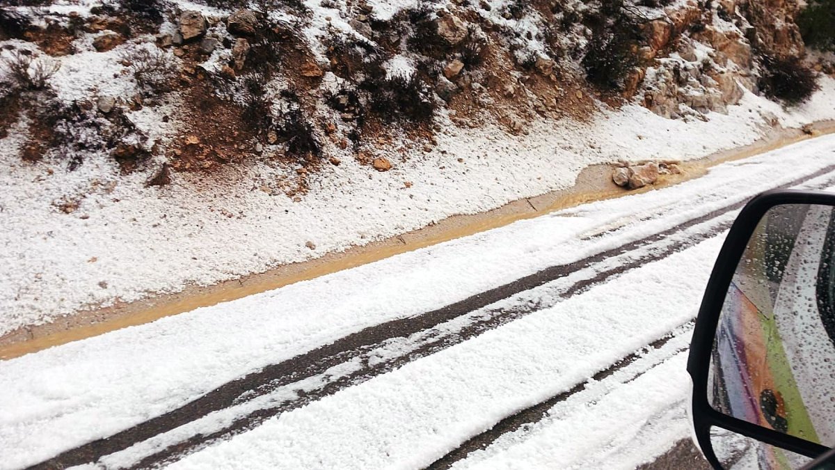Carretera de Oria a Chirivel, el pasado viernes.