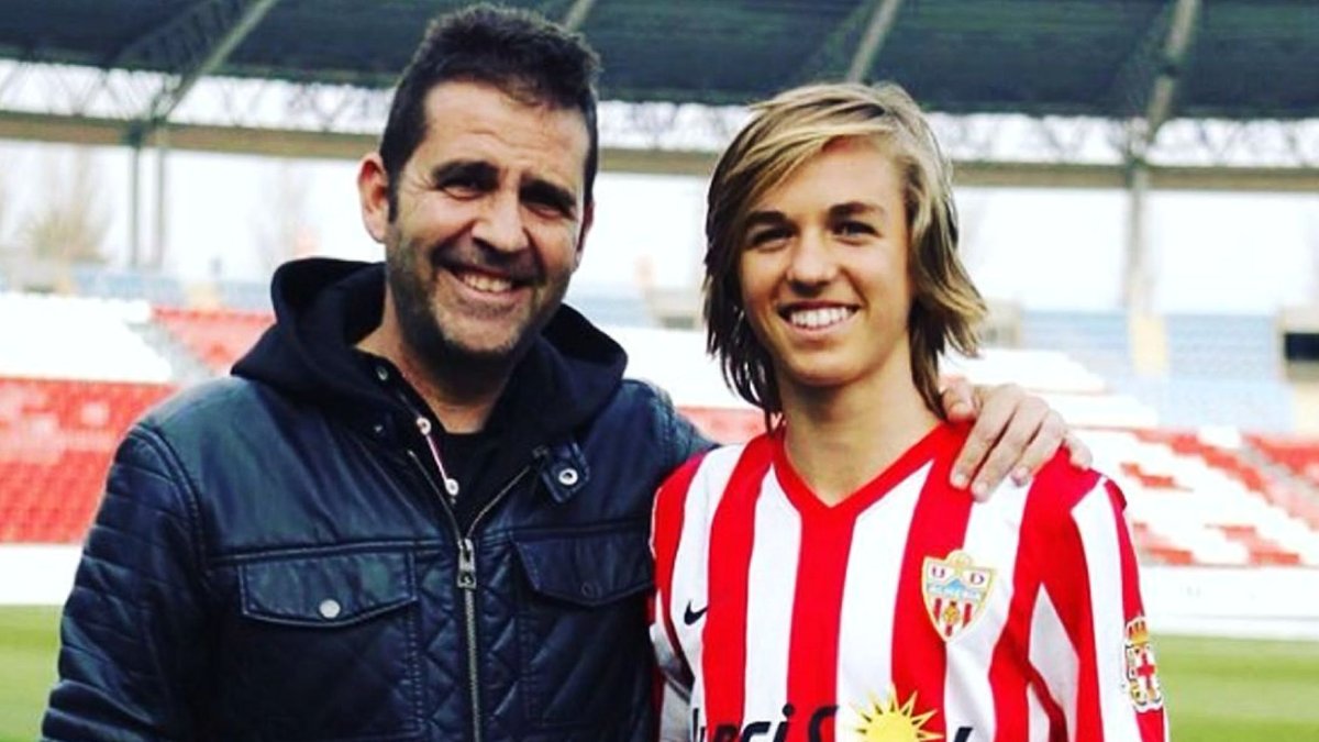 Alberto Benito con su hijo Pedro en su etapa de rojiblancos.